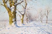 Walter Moras A sunny winters day Spain oil painting artist